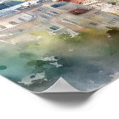 Wenen Oostenrijk Waterverf schilderij Panorama Uit Poster (Hoek)