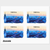 Wenen Oostenrijk Waterverf Stad Uitzicht Rechthoekige Sticker (Vel)