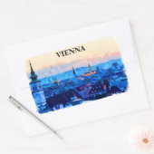 Wenen Oostenrijk Waterverf Stad Uitzicht Rechthoekige Sticker (Envelop)