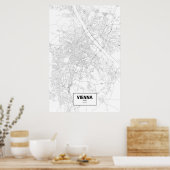 Wenen, Oostenrijk (zwart op wit) Poster (Keuken)
