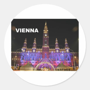 Wenen Rathaus Eistraum (St.K.) Ronde Sticker