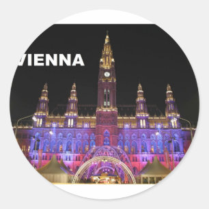 Wenen Rathaus Eistraum (St.K.) Ronde Sticker