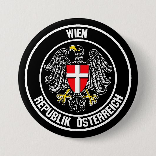 Wenen Ronde Emblem Button 7,6 Cm (Voorkant)