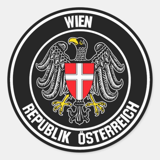 Wenen Ronde Emblem Ronde Sticker (Voorkant)