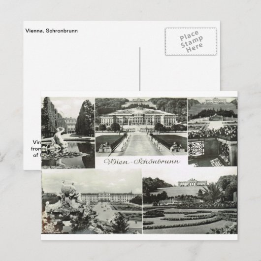 Wenen, Schronbrunn Palace, Oostenrijk Briefkaart (Voorkant / Achterkant)