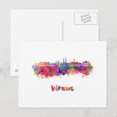 Wenen skyline in waterverf briefkaart (Voorkant / Achterkant)