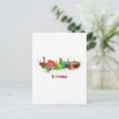 Wenen skyline in waterverf briefkaart (Staand voorkant)