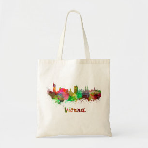 Wenen skyline in waterverf tote bag