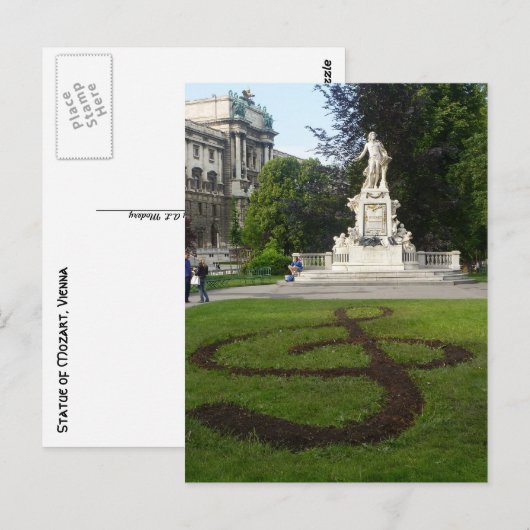 Wenen standbeeld (Mozart) Briefkaart (Voorkant / Achterkant)