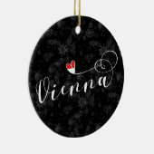 Wenen vlag in het hart, Oostenrijk, Weens Keramisch Ornament (Rechts)
