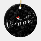 Wenen vlag in het hart, Oostenrijk, Weens Keramisch Ornament (Voorkant)