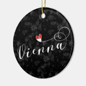 Wenen vlag in het hart, Oostenrijk, Weens Keramisch Ornament (Links)
