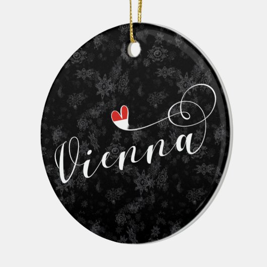 Wenen vlag in het hart, Oostenrijk, Weens Keramisch Ornament (Links)