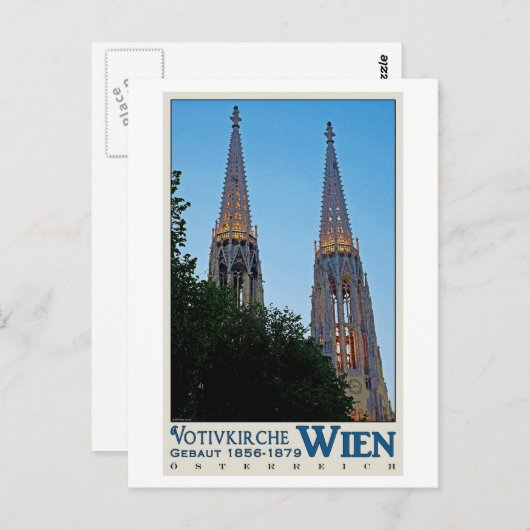 Wenen - Votivkirche Briefkaart (Voorkant / Achterkant)