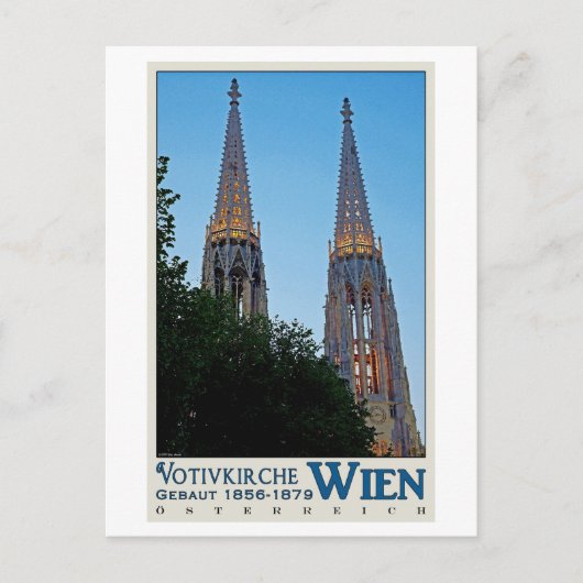 Wenen - Votivkirche Briefkaart (Voorkant)