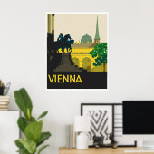 Wenen Wit Border Retro Travel Poster (Thuiskantoor)