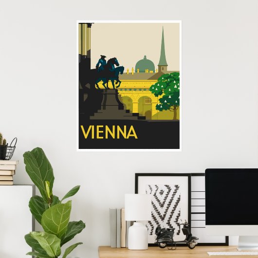  Wenen Wit Border Retro Travel Poster (Thuiskantoor)