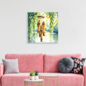 Wenende Wilg, Windklokken en Meer Canvas Afdruk (Insitu (Woonkamer))