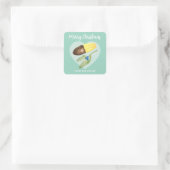 Wener Vingers Biscuit Kerst Vierkante Sticker (Tas)