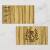 Wenge en Zebrano Veneer Wolf Visitekaartje (Voorkant / Achterkant)