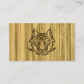 Wenge en Zebrano Veneer Wolf Visitekaartje (Achterkant)