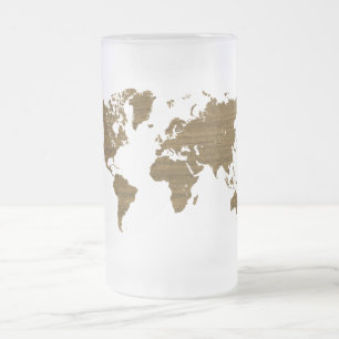 Wenge Wereldkaart Matglas Bierpul