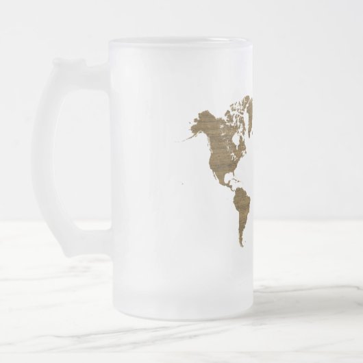 Wenge Wereldkaart Matglas Bierpul (Links)