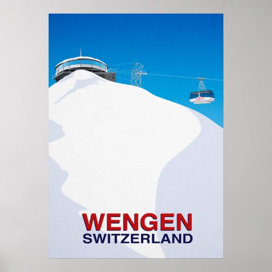 Wengen Ski Resort Zwitserland Poster (Voorkant)