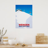 Wengen Ski Resort Zwitserland Poster (Keuken)