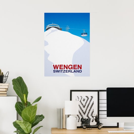 Wengen Ski Resort Zwitserland Poster (Thuiskantoor)