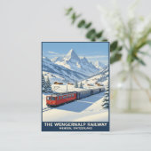 Wengen, Switzerland: 1960s Vintage Travel Briefkaart (Staand voorkant)