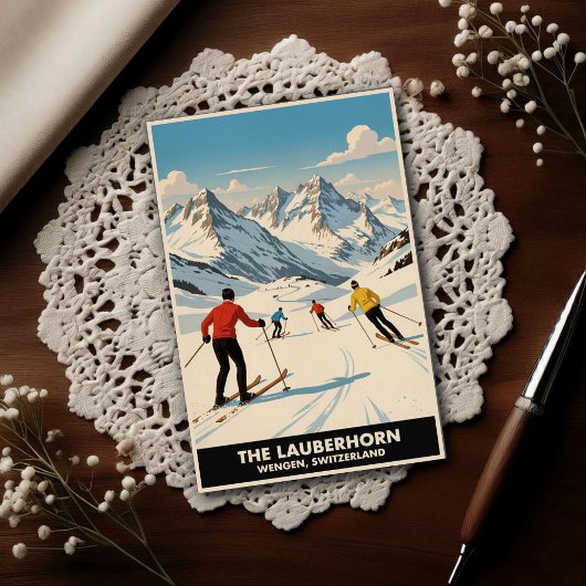 Wengen, Switzerland: 1960s Vintage Travel Briefkaart