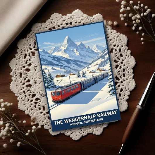 Wengen, Switzerland: 1960s Vintage Travel Briefkaart