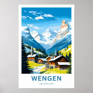 Wengen Zwitserland Reisprint Poster