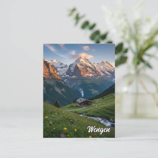 Wengen Zwitserland Reizen Briefkaart (Staand voorkant)