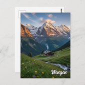Wengen Zwitserland Reizen Briefkaart (Voorkant / Achterkant)