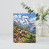 Wengen Zwitserland Reizen Briefkaart (Staand voorkant)