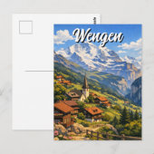 Wengen Zwitserland Reizen Briefkaart (Voorkant / Achterkant)