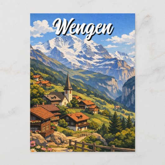 Wengen Zwitserland Reizen Briefkaart (Voorkant)