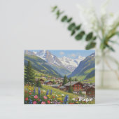 Wengen Zwitserland Reizen Briefkaart (Staand voorkant)