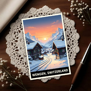 Wengen, Zwitserland: Reizen in de jaren 60 Briefkaart