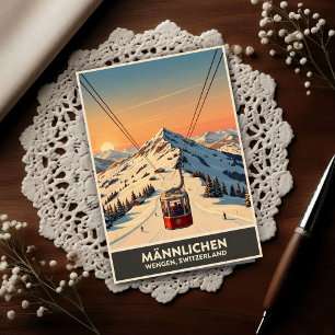 Wengen, Zwitserland: Reizen in de jaren 60 Briefkaart