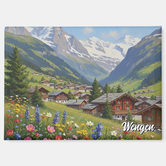 Wengen Zwitserland Reizen Magneet (Voorkant)
