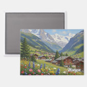 Wengen Zwitserland Reizen Magneet (Voorkant / Achterkant)