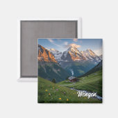 Wengen Zwitserland Reizen Magneet (Voorkant / Achterkant)