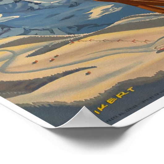 Wengen, Zwitserland, Ski Poster (Hoek)