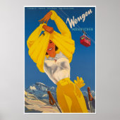 Wengen, Zwitserland, Ski Poster (Voorkant)