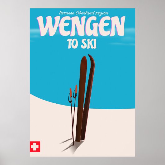 Wengen, Zwitserland, Ski Poster (Voorkant)