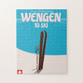 Wengen, Zwitserland, Ski Poster Legpuzzel (Verticaal)