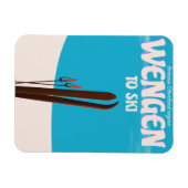 Wengen, Zwitserland, ski-poster Magneet (Horizontaal)